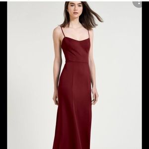Jenny Yoo Aniston dress cranberry luxe crepe 10